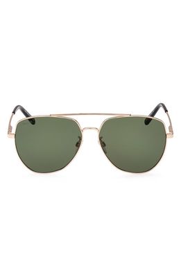 Bally 60mm Aviator Sunglasses in Shiny Rose Gold /Green