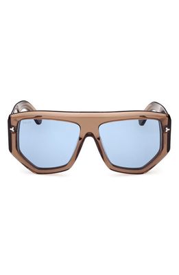 Bally 60mm Geometric Sunglasses in Shiny Beige /Blue
