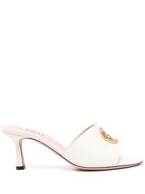 Bally 70mm Emblem-plaque leather mules - White