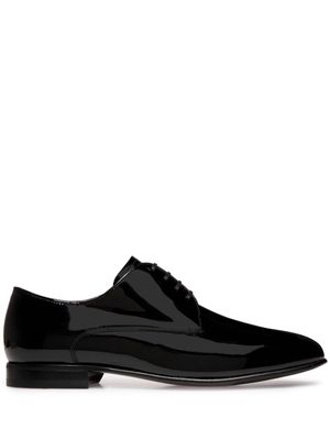 Bally almond-toe patent-finish derby shoes - Black