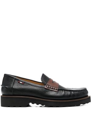 Bally almond-toe pebbled loafers - Black