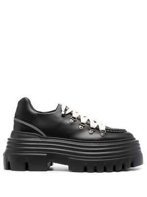 Bally almond-toe platform-sole shoes - Black