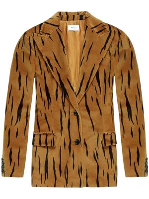 Bally animal-print velvet blazer - Brown