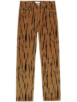 Bally animal-print velvet trousers - Brown