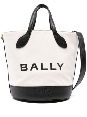Bally Bar canvas bucket bag - Neutrals