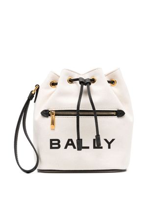Bally Bar canvas bucket bag - White