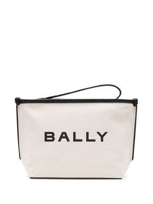 Bally Bar canvas clutch bag - Neutrals