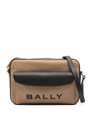 Bally Bar Daniel logo-stamp twill crossbody bag - Black