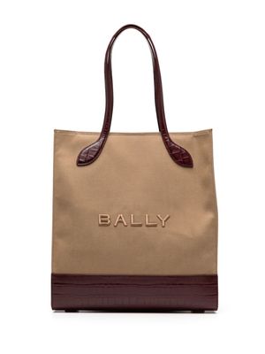 Bally Bar Keep On logo-embroidered tote bag - Brown