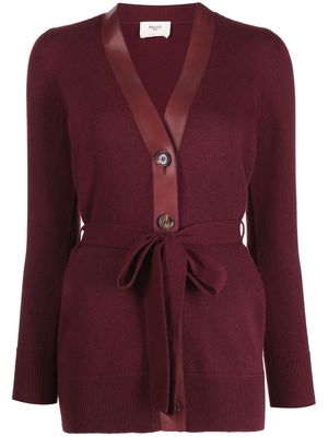 Bally belted button-up cardigan - Red
