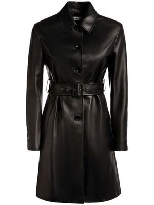 Bally belted nappa-leather coat - Black