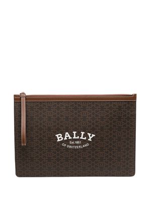 Bally Bollis logo-print clutch bag - Brown