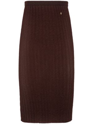 Bally cable-knit midi skirt - Brown