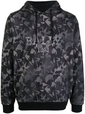 Bally camouflage logo-print hoodie - Grey