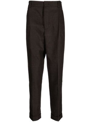 Bally check-pattern wool tapered trousers - Brown