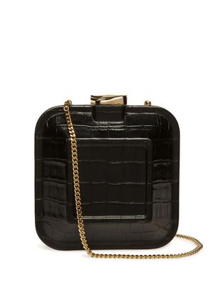 Bally crocodile-embossed effect leather mini bag - Black