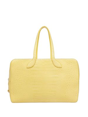 Bally crocodile-embossed leather tote bag - Yellow