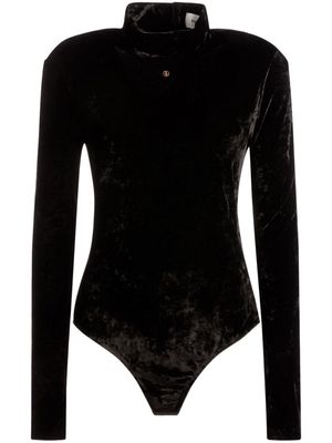 Bally crushed velvet high-neck bodysuit - Black