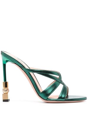 Bally crystal-detail heeled sandals - Green