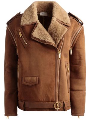 Bally detachable-sleeves suede jacket - Brown