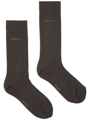 Bally dot-intarsia ankle socks - Grey
