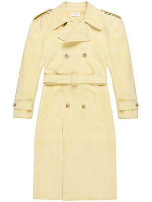 Bally double-breasted suede trench coat - Neutrals