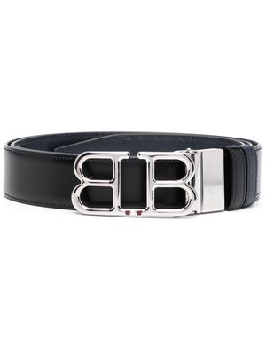 Bally double-buckle leather belt - Blue
