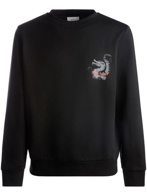 Bally dragon-print crew-neck sweatshirt - Black