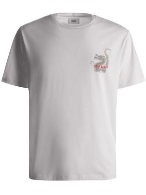Bally dragon-print organic cotton T-shirt - White
