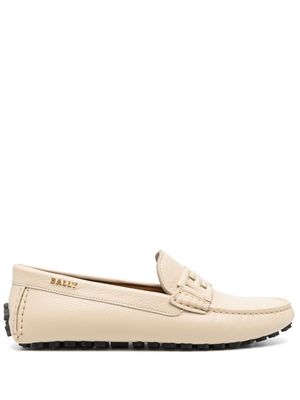 Bally embossed-logo leather loafers - Neutrals