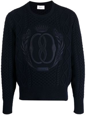 Bally embroidered logo knitted jumper - Blue