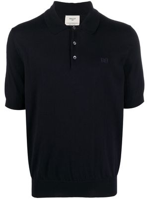 Bally embroidered-logo short-sleeve polo shirt - Blue