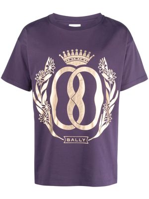 Bally foiled logo-print cotton T-shirt - Purple