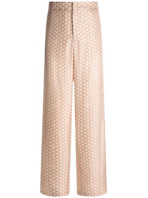 Bally geometric-print straight-leg trousers - Pink