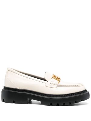 Bally Gioia logo-buckle leather loafers - White