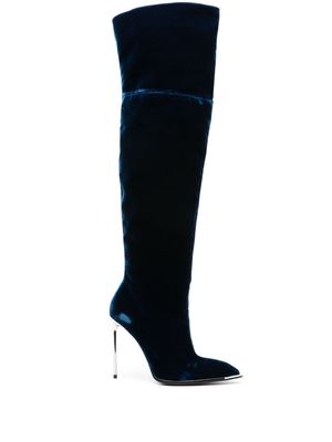 Bally Hedy 105mm velvet boots - Blue