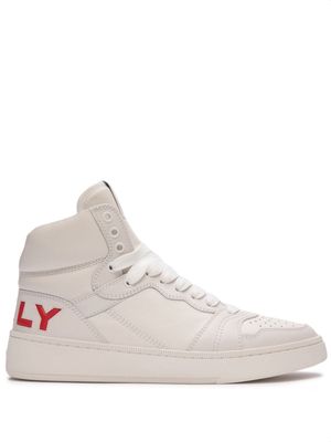 Bally high-top leather sneakers - WHITE/RED FIRE