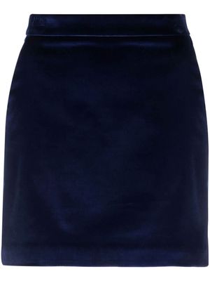 Bally high-waist velvet miniskirt - Blue