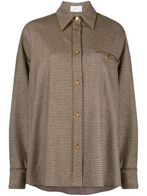 Bally houndstooth-pattern oversized shirt - Brown
