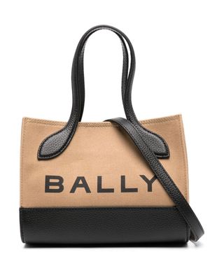 Bally Keep On logo-stamp canvas tote bag - Black