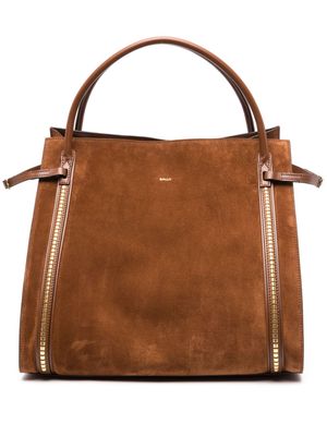 Bally large Chesney suede tote bag - Brown