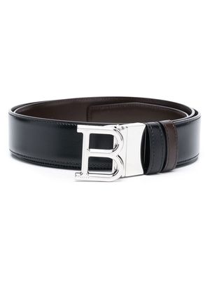 Bally leather logo-plaque belt - Black