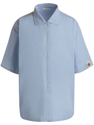 Bally logo-appliqué cotton shirt - Blue