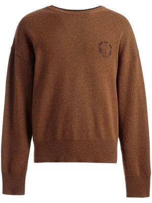 Bally logo-embroidered cashmere jumper - Brown