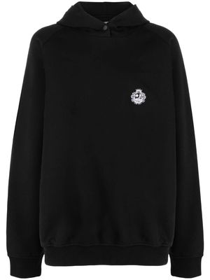 Bally logo-embroidered cotto hoodie - Black