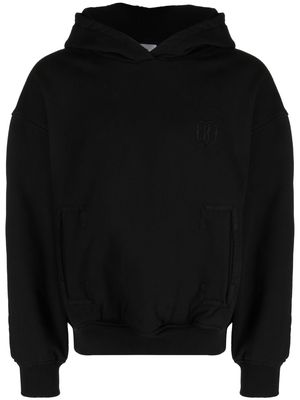 Bally logo-embroidered cotton hoodie - Black