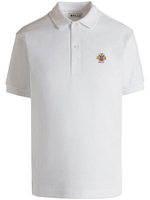 Bally logo-embroidered cotton polo top - White