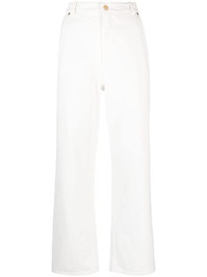 Bally logo-embroidered high-rise jeans - White