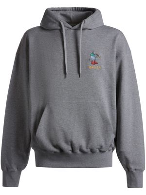Bally logo-embroidered organic cotton hoodie - Grey