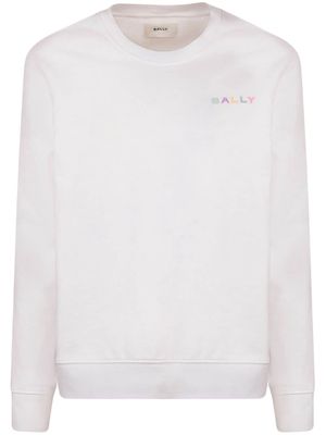 Bally logo-embroidered organic cotton sweatshirt - White